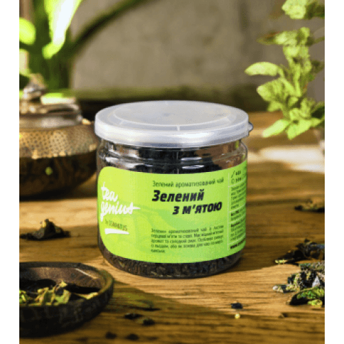 Чай в банці TM TEA GENIUS 'М'ятний зелений ', 100 г 1 Чай в банці TM TEA GENIUS 'М'ятний зелений ', 100 г